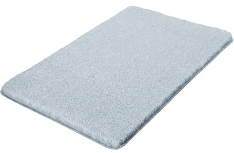 Kleine Wolke Badteppich Relax Stahlblau 70 x 120 cm | OEKO-TEX zertifiziert, rutschhemmende Unterseite, für Fußbodenheizung, maschinenwaschbar, 100% Polyacryl