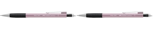 Faber-Castell 134727 - Druckbleistift GRIP 1347 rose shadows, Härtegrad B, Minenstärke 0.7 mm, mit integriertem Radiergummi, 1 Stück (Packung mit 2)