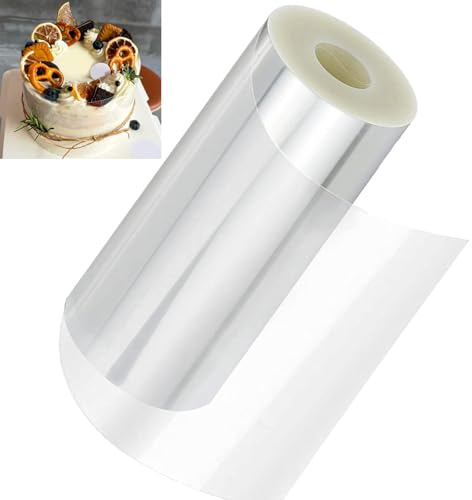 Torta Collare, 15cm x 10m Foglio di Anello di Torta Riutilizzabile, 1 Rotoli Rotolo di Acetato Trasparente, Pellicola per Bordi di Torte, per Bordi Torta, La Decorazione di Torte e Pasticcini