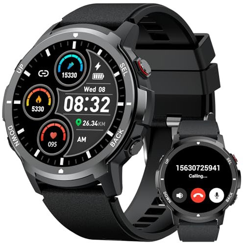 PYRODUM Smartwatch Herren, 1,43'' Fitnessuhr,5ATM Wasserdicht