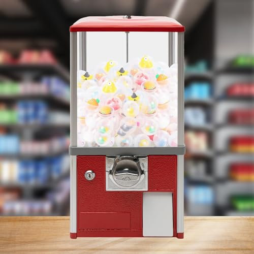 Distributeur automatique commercial, machine à boules de bonbons, petit distributeur automatique, machines à bonbons vintage, machine à prix pour appareils de 4,5 à 5,5 cm de large(Red,1 EUR/Two Times