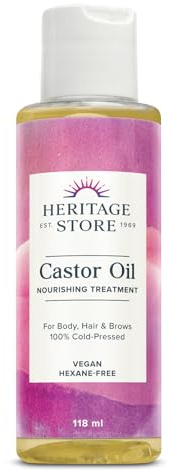Castor Oil 118ml - Nourishing Hair Growth Oil, Skin Care, Eyelashes & Brows - Cold Pressed, Hexane Free, Vegan & Cruelty Free - Heritage Store