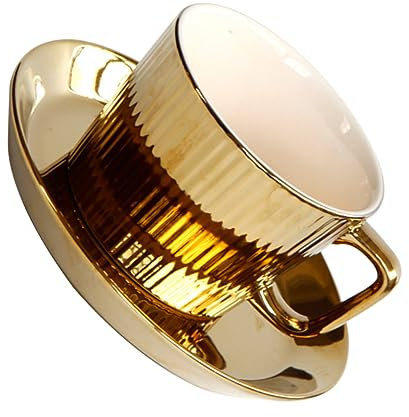 MAGICLULU Tazas De Café Taza De Espresso Con Platillo y Posavasos De Té Cerámica Resistente y Duradera
