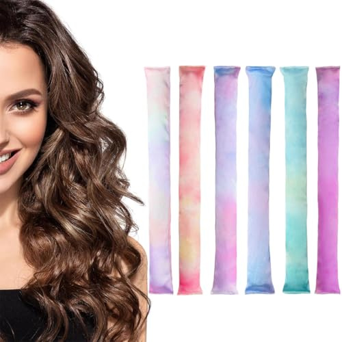 Heatless Curls Band, Lockenwickler über Nacht 6 Stück Overnight Blowout Locken Ohne Hitze Diy Overnight Curls Gummi Hitzefreier Lockenwickler Locken üBer Nacht für Mittleres Langes Haar (6 Farben)