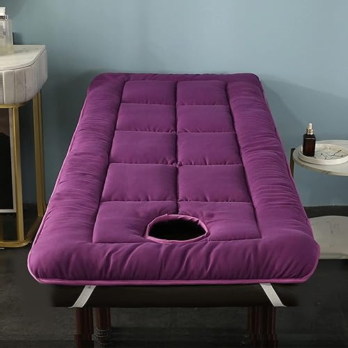 Cubremesa con agujero de respiración para mesas de spa de 60 x 180 cm, almohadilla gris con ranura cuadrada/redonda/trapezoidal para reposacabezas, protector de cama de spa con características de