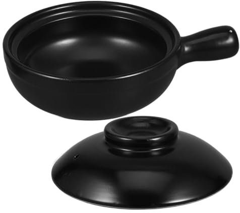 TOPPERFUN Cazuela de Barro con Tapa Olla Japonesa para Estofado de Sopa Olla de Natural para Gas para Cocinar Gachas