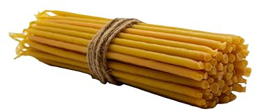 Orthodoxe Kirchenkerzen aus Bienenwachs – 110er-Set | 20cm lang, 5,0 mm Ø | Handgefertigte Ritualkerzen für Gebet, Meditation & Hausaltar – Natürlicher Honigduft, rußfrei, 50 Min. Brenndauer