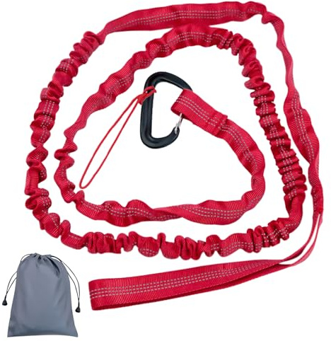 Mritrit Mountain Bike Tow Rope for Kids 1.7-3m Retractable Bicycle Tow Rope Bicycle Tows Ropes Belt Strap for E-Bikes Road Bikes Family Outings Cycling (Red)