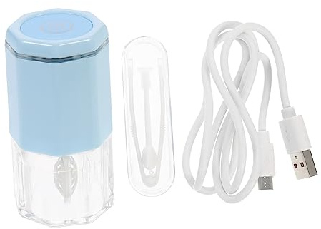 ROMISBABA Limpiador de Lentes Eléctrico Portátil Lavadora Ultrasónica Automática para Lentes de Contacto 6510 Azul Claro Cuidado Avanzado Visión Diaria Uso Personal