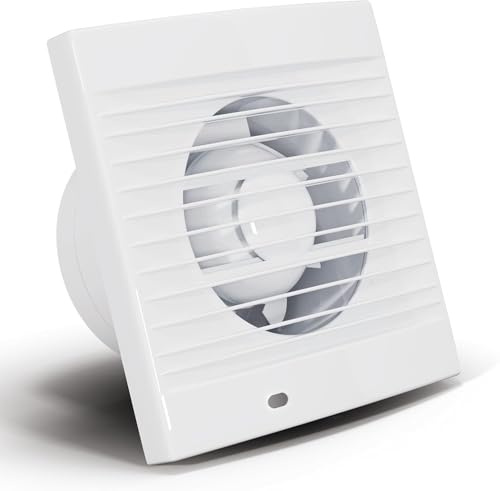 4 Inch 100mm Bathroom Extractor Fan, 12W Silent Powerful Bathroom Fan, Airflow 130m³/h, Wall/Window/Ceiling Mounted Extractor Fan for Kitchen Toilet Garage, White