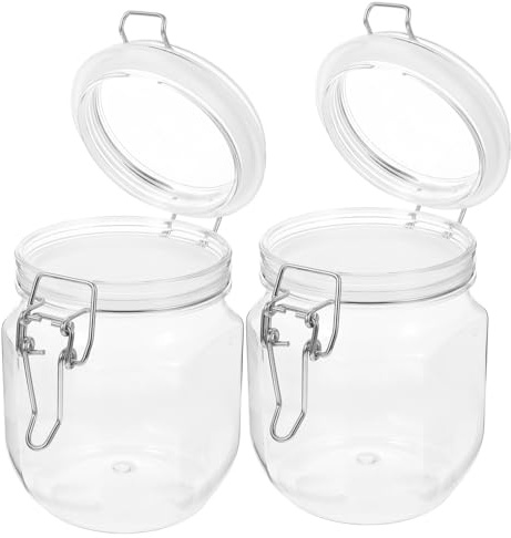 BAZEITFLOW 2 piezas Tarros Herméticos para Miel y Mermelada Frascos Transparentes de Almacenamiento Tapa Sellada para Frescura y Evitar Derrames Diseño Compacto y Reutilizable para Cocina y
