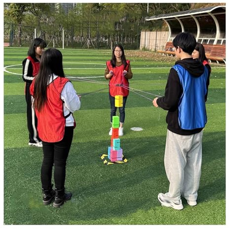 IBOWZ Jeu de Construction de Tour en équipe, Jeux de Collaboration de Groupe Amusants en intérieur/extérieur, journée sur Le Terrain pour Adultes et Famille