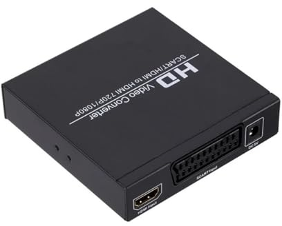 Convertisseur SCART HDMI Vers Full HD 1080p Avec Adaptateur Secteur UE/US For TVHD Et Connexion De Données(US Plug)