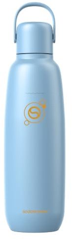 SodaStream Fizz & Go Cool, Stainless Steel Carbonated Water Bottle 0.9L, Insulated Metal Bottle for Sparkling Water, Compatible with Terra, Art, ENSO & More in Ice Blue