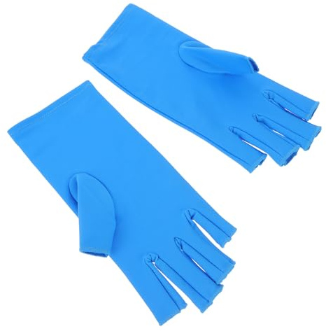 Didiseaon Guantes sin Dedos para Manicura, Protección Anti-Uv para Uñas y Dedos, Tejido Spandex, 1 Par, Adecuado para Tienda de Uñas