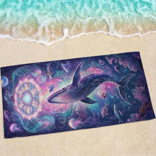 Telo Mare Microfibra Grande XXL 170x85cm - Asciugamano Antisabbia a Rapida Asciugatura - Ultra Assorbente, Viola Teli Mare e Piscina, Ideale come Asciugamano Palestra e Beach Towel - balena 0e-993