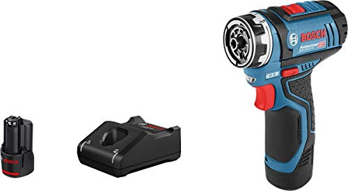 Bosch Professional 12V System GSR 12V-15 FC Cordless Drill/Driver (Incl. 2x 2.0 Ah Rechargeable Battery, GAL 12V-40 Quick Charger, in Cardboard Box) – FlexiClick System