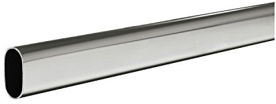 SECOTEC V105A030S574 30x15 mm | Länge: 120 cm | individuell kürzbar | stabile Nischenstange | hohe Tragkraft | 1 Stück Kleiderstange | Schrankrohr oval 30x15x1200 mm, verchromt glänzend, 120cm