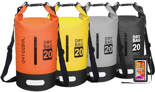 Blackace arteesol 5L 10L 20L 30L Impermeabile Borsa Secca/Borsa Impermeabile con Cinghia Lunga Regolabile per Kayak in Barca Escursione in canoa/pesca/Rafting/Nuoto/Snowboard