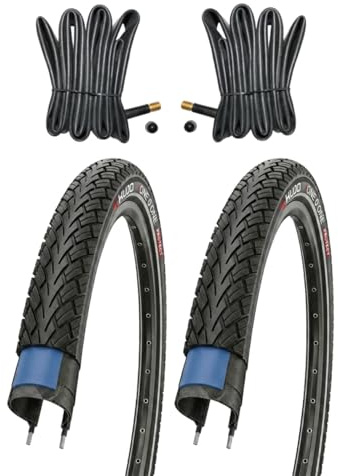 Kujo 20 Zoll Reifen Set 20x1.75 mit Pannenschutz und Reflexstreifen inkl. Schläuche AV