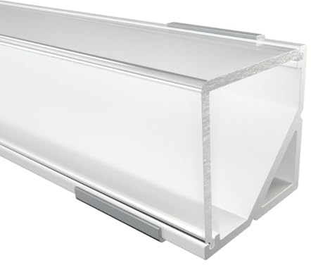 Alumino | LED Aluminiumprofil Weiß | 100 cm | Eckprofil | Semi Abdeckung | für 12 mm LED-Streifen | 1m | Neckar