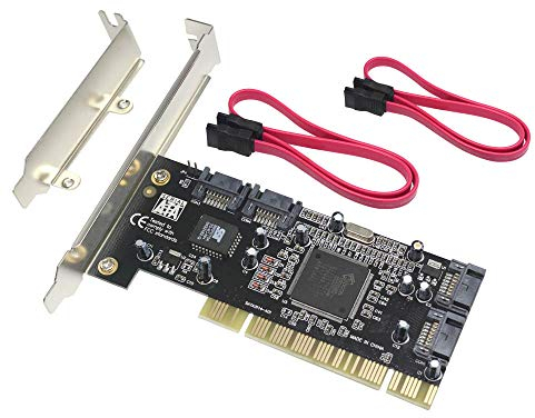 GODSHARK 4-Port PCI SATA RAID Controller Expansion Card, PCI to SATA Adapter, Supports HDD SSD, Windows, Linux