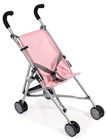 Bayer Chic 2000 601 15 Mini Roma, Puppenwagen, Puppen-Buggy, Melange grau-rosa, 50 x 29 x 57 cm