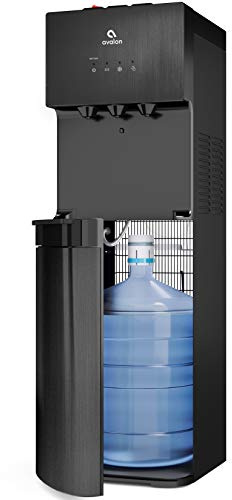 Avalon A3BLK Self Cleaning Bottom Loading Water Cooler Dispenser, 3 Temperature-UL/Energy Star Approved-Black Stainless Steel, 5 Gallons