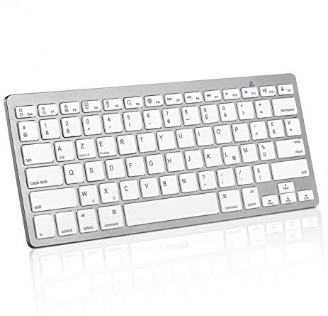 EMEBAY - Clavier AZERTY sans Fil Bluetooth 78 Touches, Clavier Français Compatible avec iOS/Android/Windows pour Mac, iPad, Tablette, Téléphone