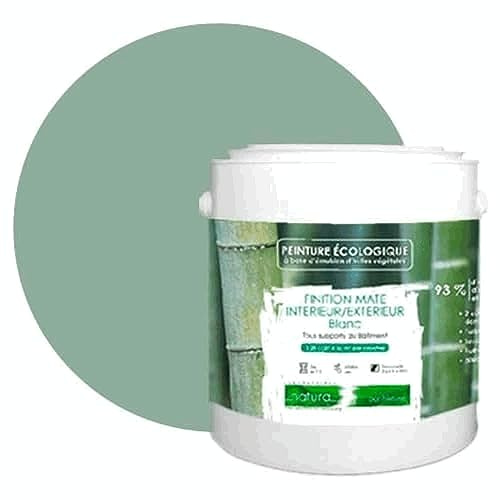 Natura Eco-Friendly Natural Interior Exterior Matt Look Paint - 2.5L / 33m² [Energieklasse A+], Salbeigrün