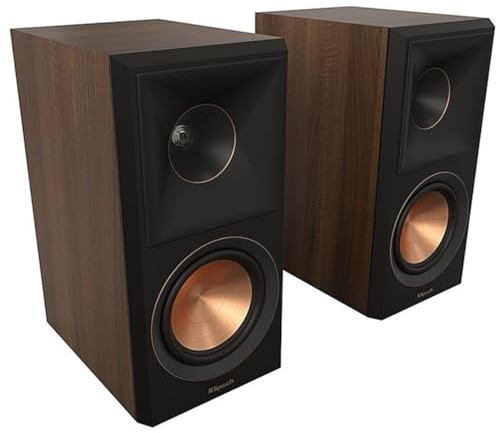 Klipsch Reference Premiere RP-500M II - Coppia di altoparlanti per libreria con tromba Tractrix® ibrida 90° x 90°, tweeter da 1, woofer cerametallic da 5,25 Noce