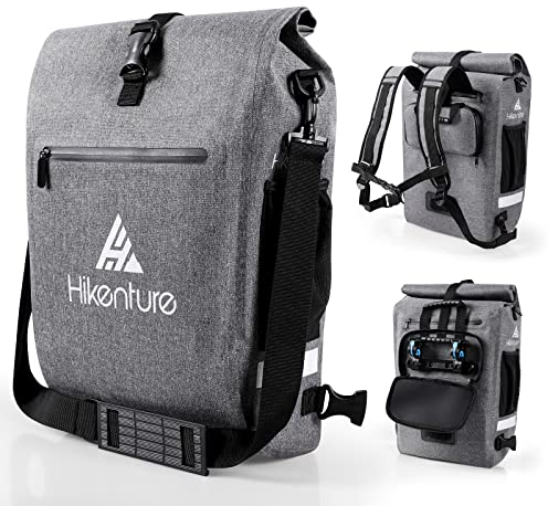HIKENTURE 4in1 Fahrradtasche - Fahradtaschen für Gepäckträger Wasserdicht - 24L Fahrradtasche Rucksack - Fahrradtasche Wasserdicht - Fahrradtaschen Hinten Gepäckträger - Gepäckträgertasche