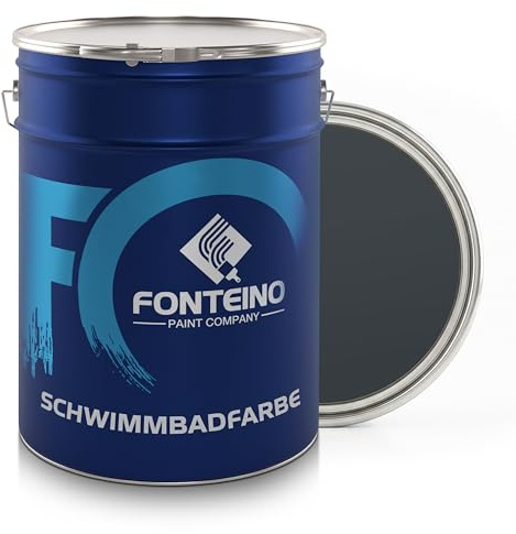 Fonteino Peinture piscine-bassin béton ciment mosaïque - Gris anthracite RAL7016-10L