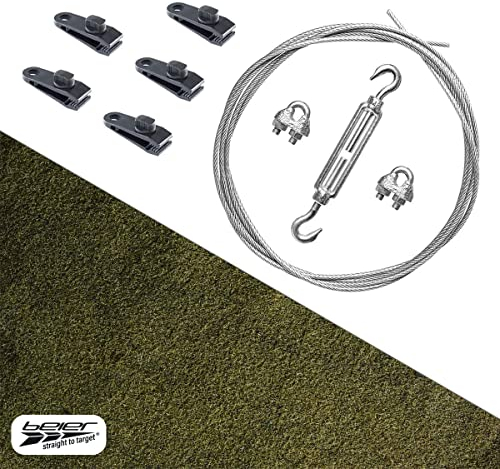 Pfeilfangmatte Set + Zubehör Green Nature I grün 2 Meter breit - 2 Meter hoch I Armbrust & Bogenschießen Pfeilfang I Pfeil Auffangmatte fertig zur Montage I by Beier Germany