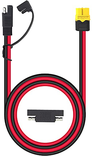 iHaospace XT60 auf SAE Stecker Adapter, 12AWG SAE zu XT60 buchse Verlängerungskabel Adapterkabel,Wasserdich, mit SAE Reverse Adapter, Solar Kabel für ECOFLOW Solarpanel Tragbare Powerstation - 1M