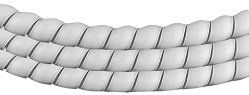 2Meters Spiral Cable Protector Line Organizer Tube Motorcycle Wire Protection Sleeve Flame Retardant Anti-Bite Cover Color-White,42mm X 2 Meters