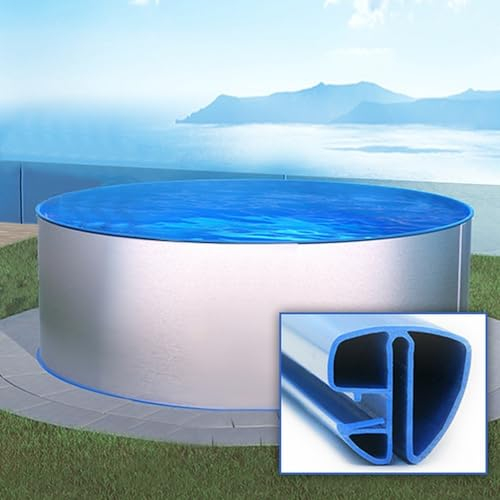 Rundpool Ø 350 x 120 cm I Grund Set I Poolfolie blau 0,8 mm I Spezial Handlauf I 3,5 x 1,2 m