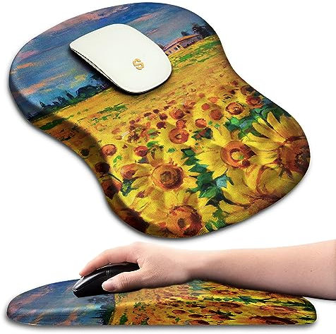 Tappetino per mouse ergonomico con supporto per il polso, design massaggiante, sollievo dal dolore al tunnel carpale, tappetino per mouse in memory foam con base antiscivolo in PU, tappetino per mouse