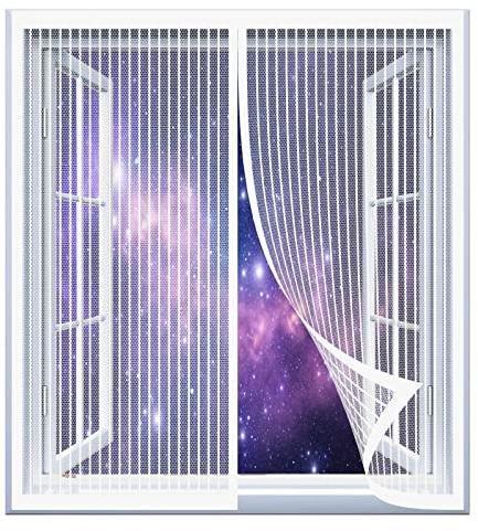 Insektenschutztür Fliegenschutz 80 x 200 cm Fliegengitter Fenster Einfache Installation Auto Schließen Magnetvorhang Für Balkontür Terrassentür, Weiß