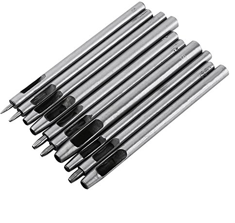 10 Stück Metallstanzer, Lederstanzer, Leder-Ovallochstanzer, Bastelwerkzeuge, Metallstanzer-Loch-Set, Hohlgürtel-Bastelwerkzeug, 0,5–5 Mm