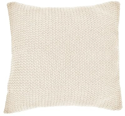 nielsen HOME Kissen Kian 50x50 cm in Creme Weiß aus 100% Baumwolle fein gestrickt inkl. Füllkissen
