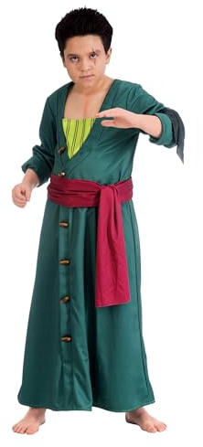 Chaks - Costume da Zoro per bambini, set di costumi anime, cosplay