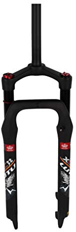 KANGXYSQ 26 Zoll Schnee Strand Fahrrad Federgabel Legierung Scheibenbremse Unisex Air Gabel Breite 135mm - Weiß Schwarz 1890 g (Color : Black)
