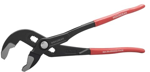 HOUSERAN 12 Inch Slip Joint Pliers with Comfort Red Grips - Groove Joint & Water Pump Pliers for Home Repair & Pipe & Fittings