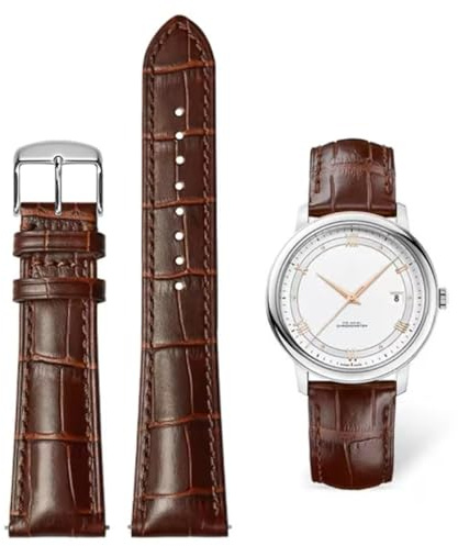AIYIRUO Correa de Reloj Cuero Correas de Cocodrilo Correas de Cuero Suaves y Duraderas Reemplazan Cadenas de Relojes de Acero Inoxidable Metal Plata Botones de Oro, Hombres y Mujeres (12mm -24mm)