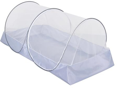 CMINGJ Portable Mosquito Net Foldable Pop-Up Travel Mosquito Net for Bed Free Installation-Suitable for Baby Adults Bedroom, Camping, nap, Patio (Large-Side Zipper(White net))