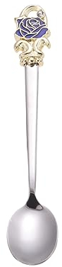 OUNONA Floral Shape Enamel Coffee Spoon Tea Coffee Scoop Stirring Spoon Teaspoons Decorative Teaspoon for Dessert Kitchen Utensil