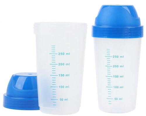 Bouteille Shaker Transparente 300ml 2 pièces Bouteille de mélange de protéines et de Poudre de Milkshake Bouteille d'eau Pratique Bouteille de Boisson étanche