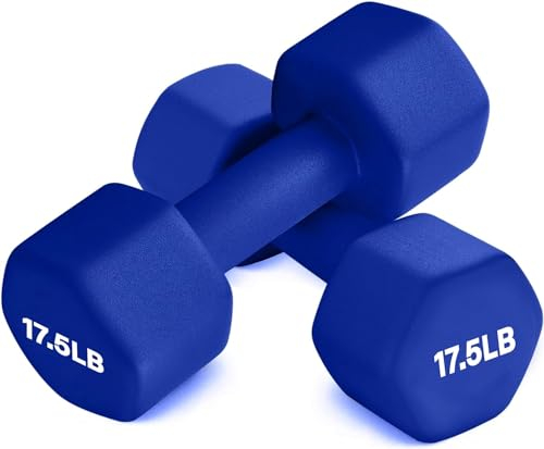 Fitness Neopren beschichtete Hanteln 2er Set, Handgewicht Hanteln Anti Roll, Anti-Rutsch, Hexagon Form für Muskelaufbau, Krafttraining Hantelpaare für Männer und Frauen, ideal für Zuhause &