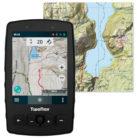TwoNav Aventura 2 Plus + Karte Spanien Maulwurf, GPS mit großem Display, 9,5 cm (3,7 Zoll), Tasten und Joystick für Bergsteigen, Trekking oder Wandern, mit Karten im Lieferumfang enthalten, Türkis